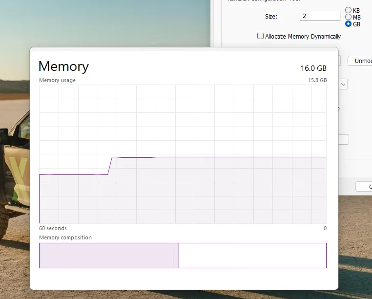 2GB Memory usage spike
