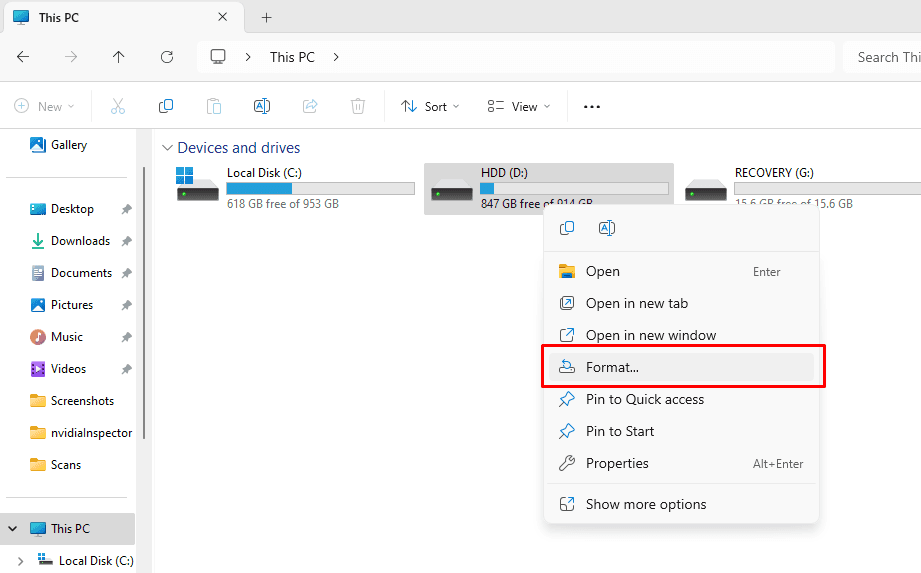 Format your drive