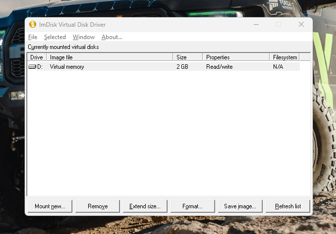New RAM Disk created