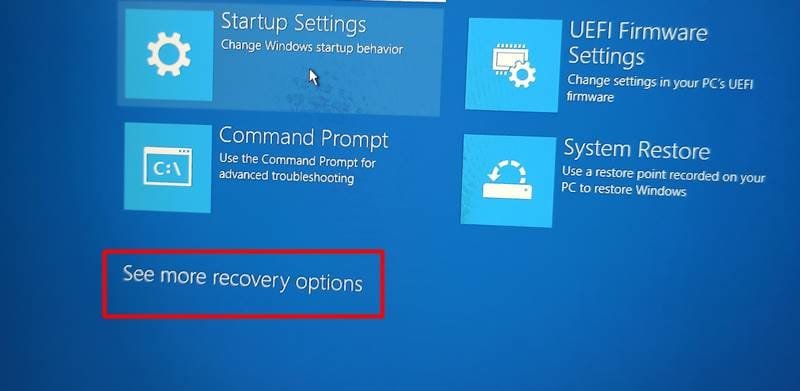 Click See more recovery options