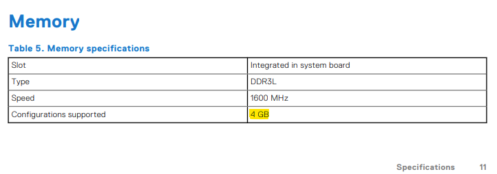 check memory specifications
