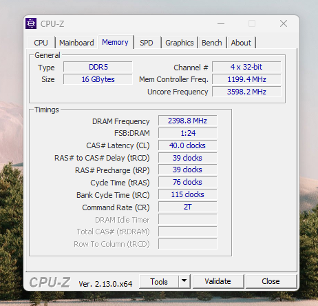 CPU-Z RAM specs