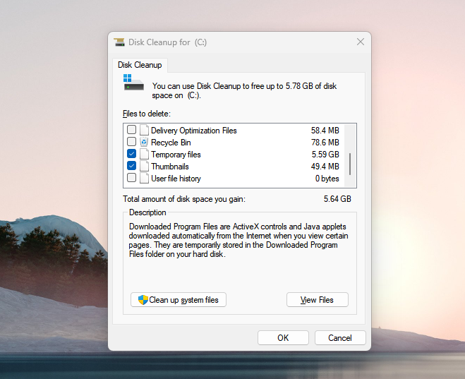 choose files to delete