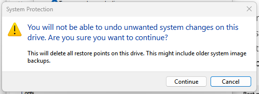 warning message