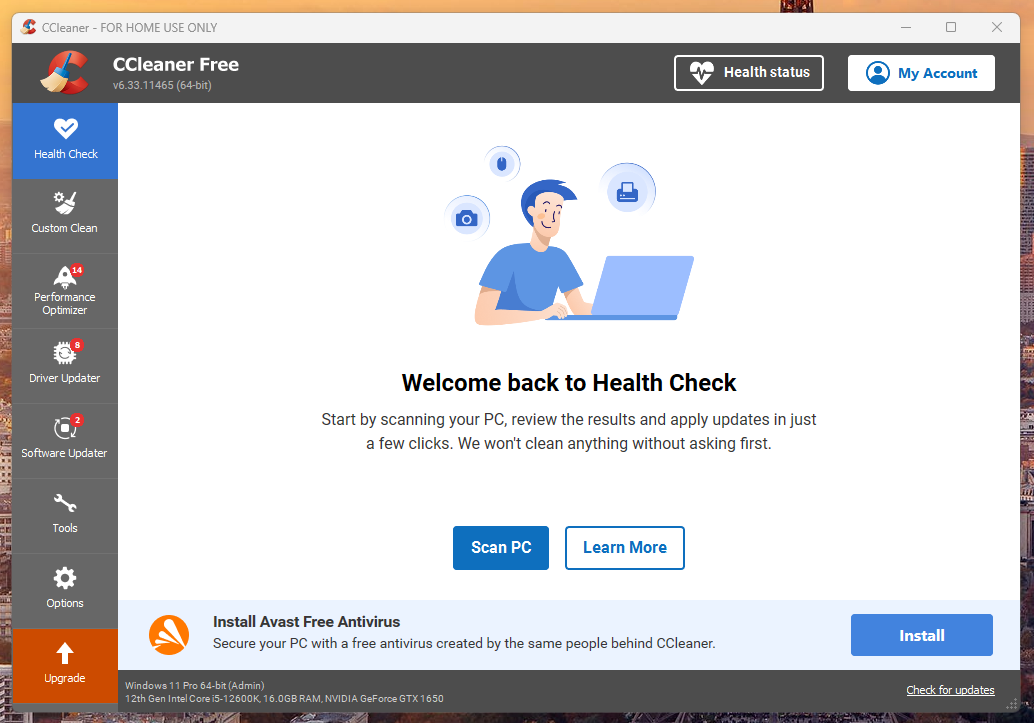 CCleaner home