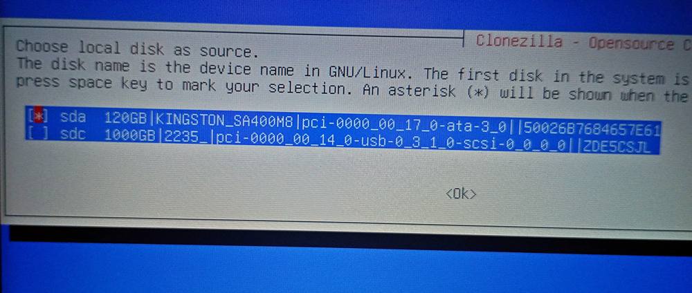 choose the source drive