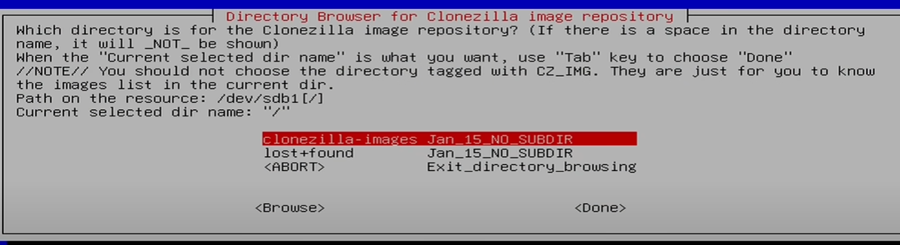 select folder