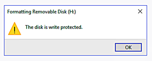 the disk is write protected