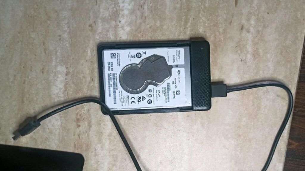 external hard drive connected through USB interface