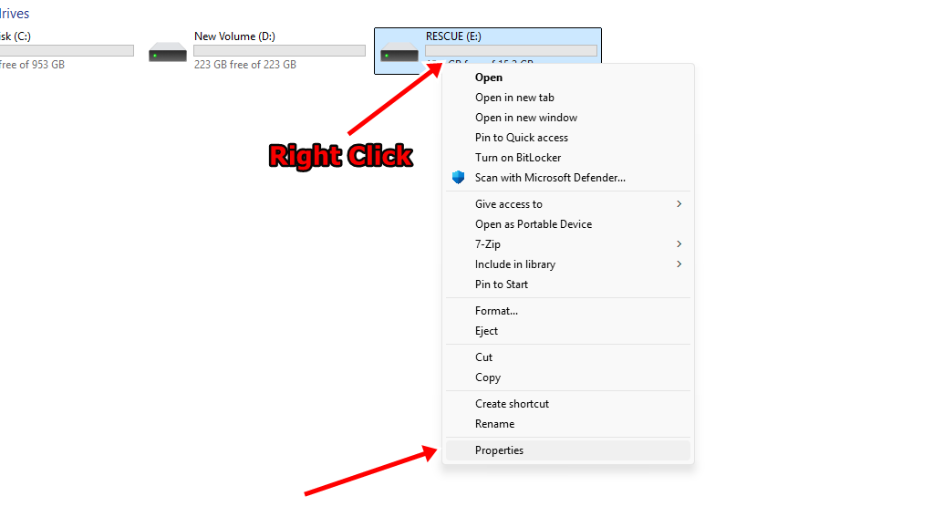 Open drive properties