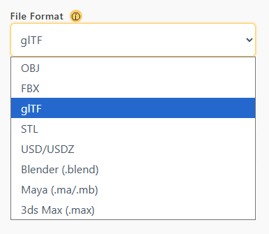 choose 3d file format