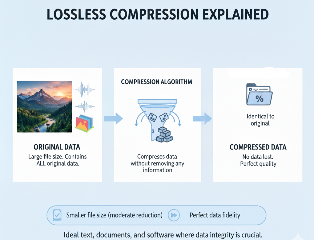 Lossless data compression explained