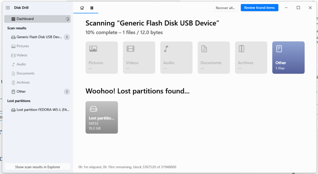 lost partition recovery
