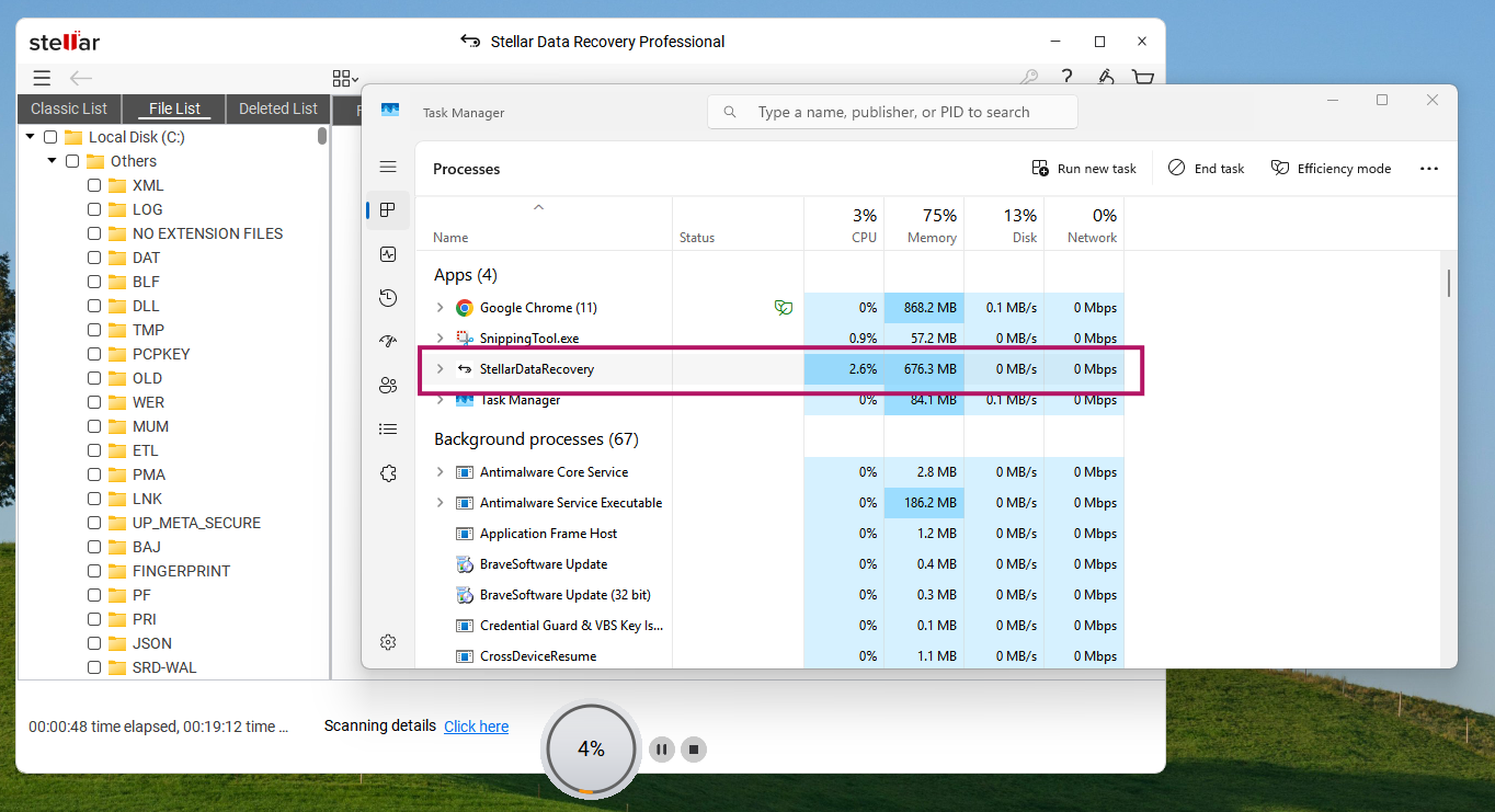 Resource usage in Deep scan