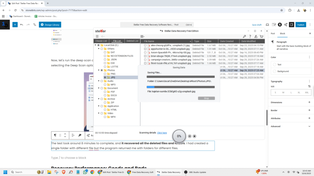 recovery in progress