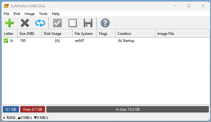 softperfect RAMdisk screenshot