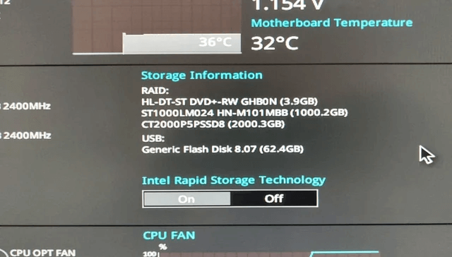 bios storage information