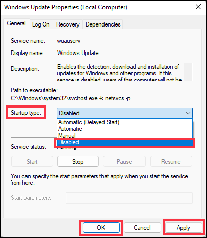 disable windows update
