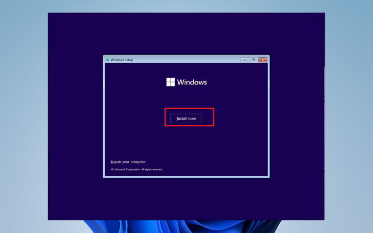 install now windows 11 setup
