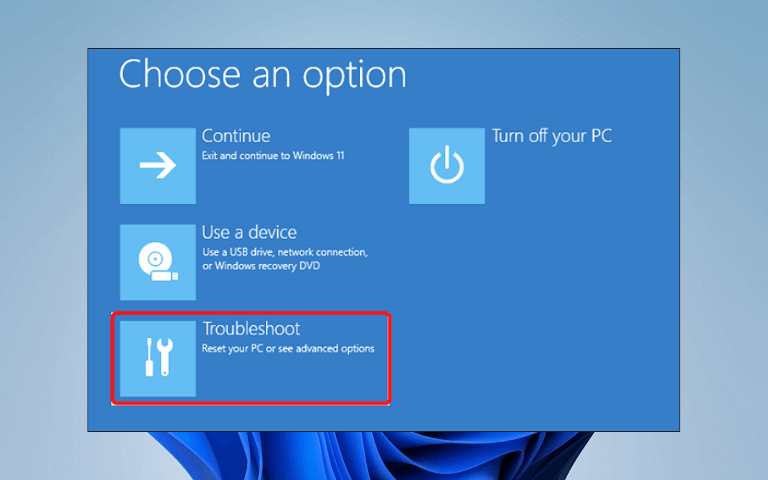 windows recovery environment troubleshoot