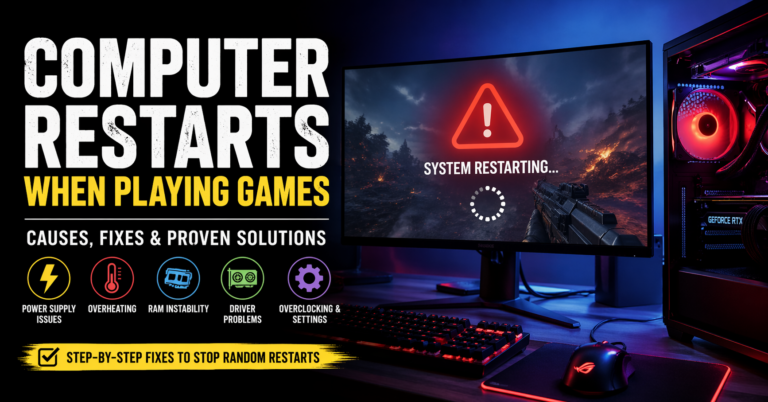 computer restarts when playing games