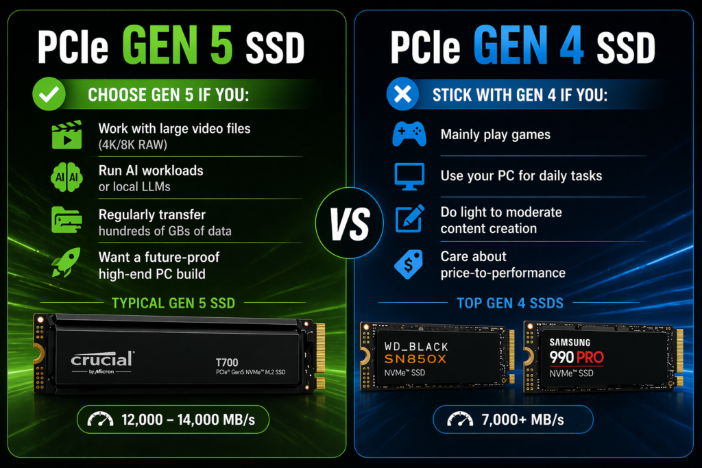 pcie gen 4 vs gen 5 ssd