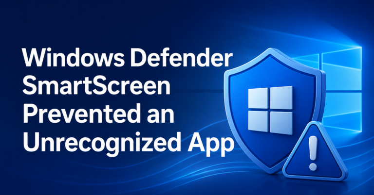 windows defender smartscreen prevented an unrecognized app